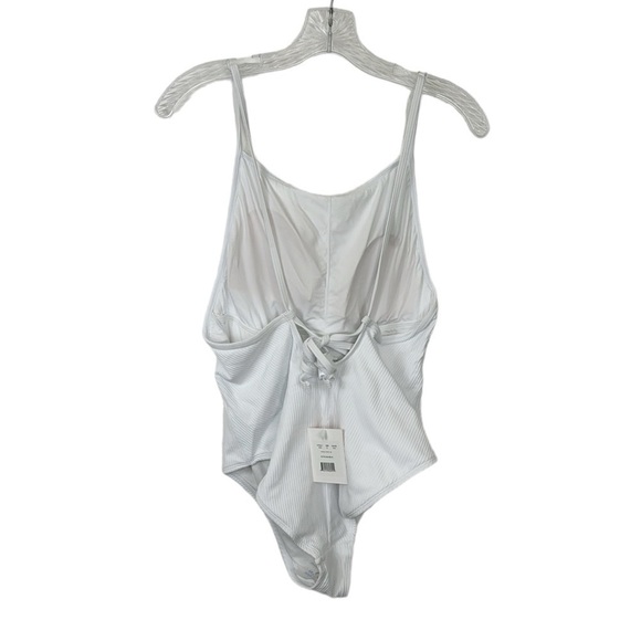 Andie Swim Women's XL The Paloma Rib 1pc Swim Suit White NWT Cheeky Padded - Picture 4 of 9